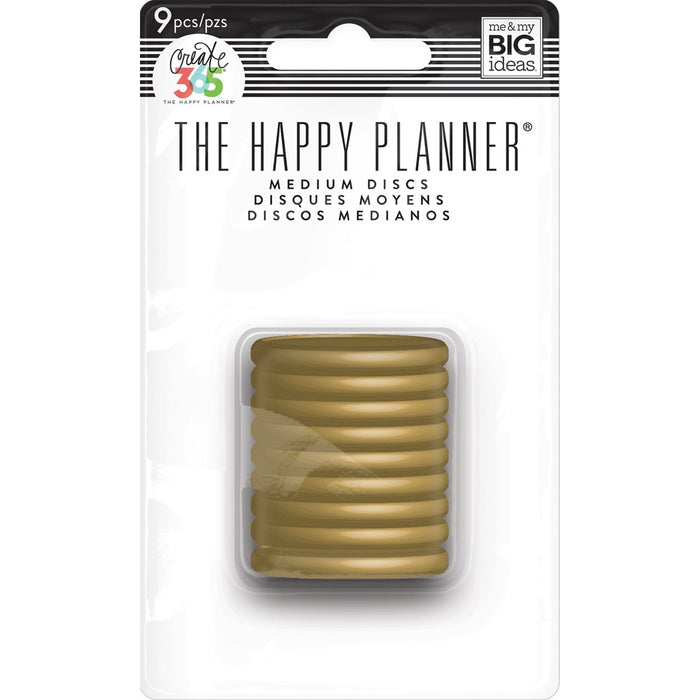 The Happy Planner MEDIUM Plastic Discs - Gold