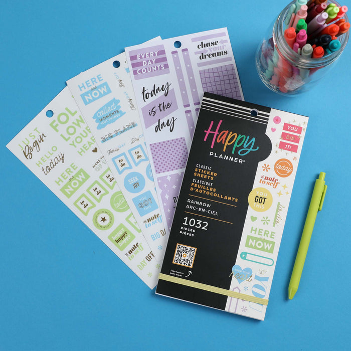 The Happy Planner CLASSIC Value Pack Stickers - Rainbow - 30 Sheets