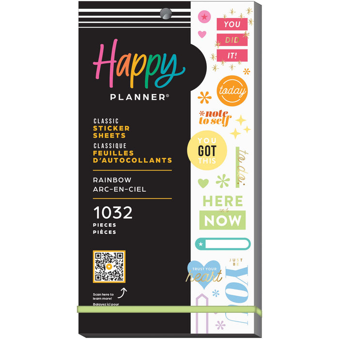 The Happy Planner CLASSIC Value Pack Stickers - Rainbow - 30 Sheets