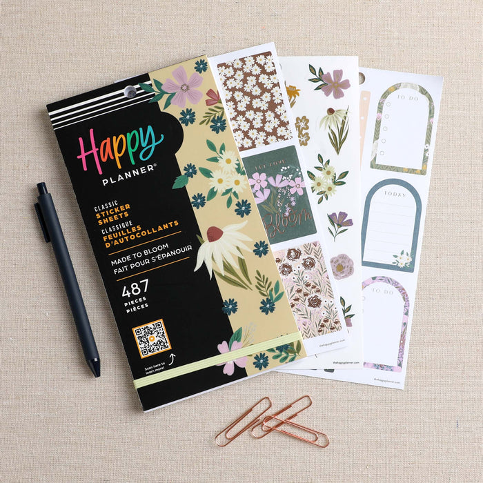 The Happy Planner CLASSIC Value Pack Stickers - Made To Bloom - 30 Sheets