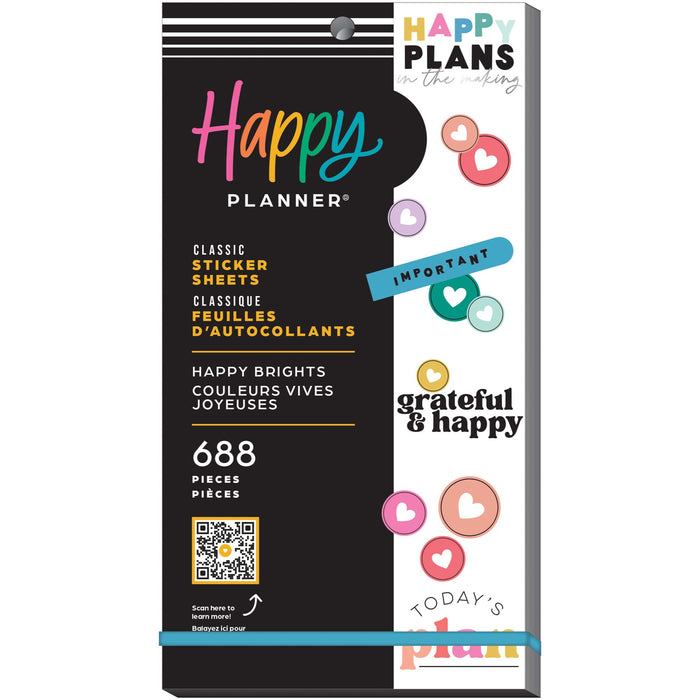 LAST STOCK! The Happy Planner CLASSIC Value Pack Stickers - Happy Brights - 30 Sheets