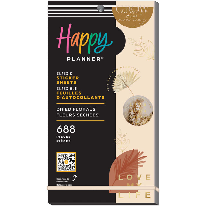 The Happy Planner CLASSIC Value Pack Stickers - Dried Florals - 30 Sheets