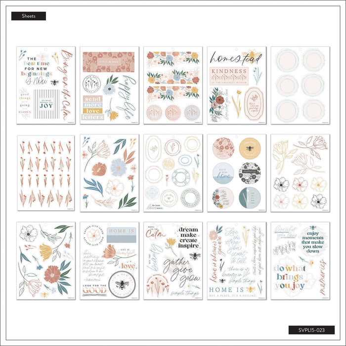 The Happy Planner LARGE Value Pack Stickers - Homesteader - 15 Sheets