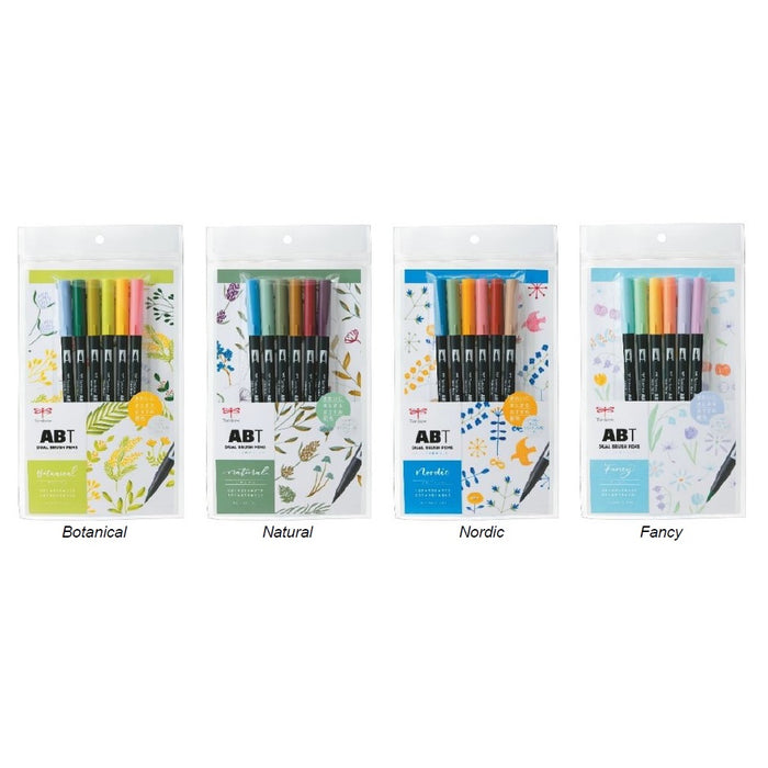 Tombow ABT Dual Brush Pen 6 Colour Set - Natural