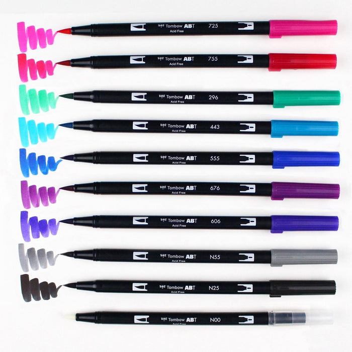 Tombow ABT Dual Brush Pen 10 Colour Set - Galaxy