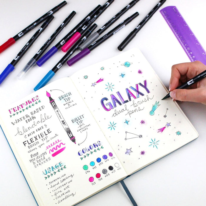 Tombow ABT Dual Brush Pen 10 Colour Set - Galaxy