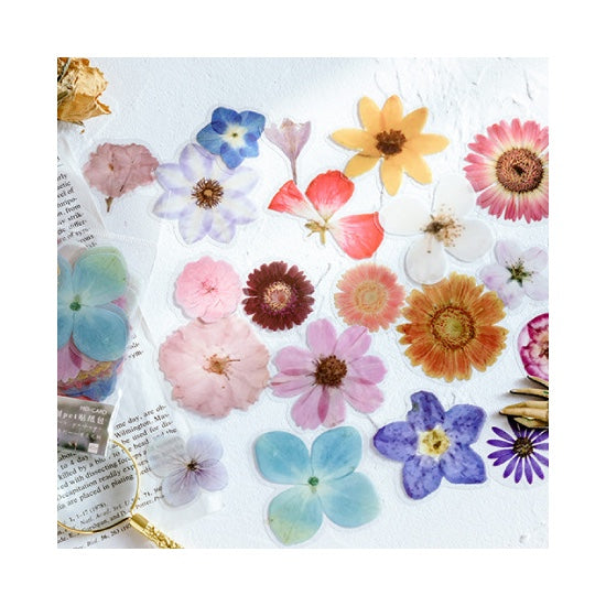 Transparent Pressed Flowers Stickers