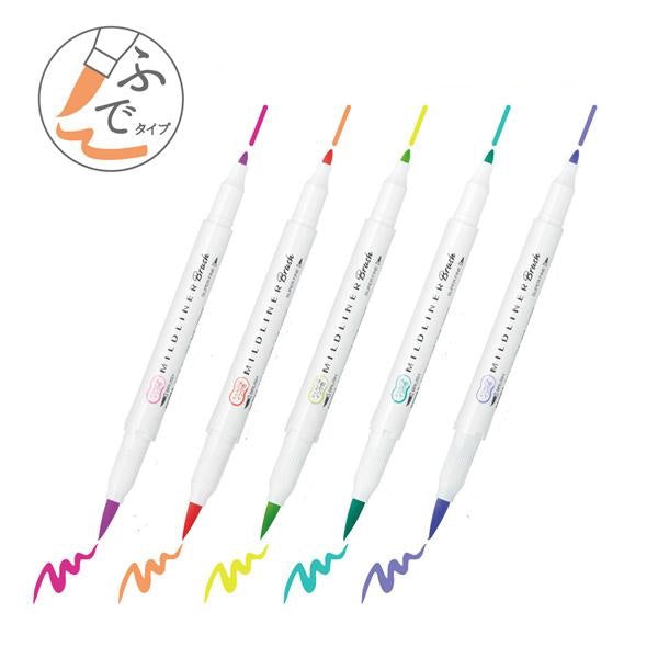 Zebra Mildliner Brush Pen 5 Colour Set - Bright