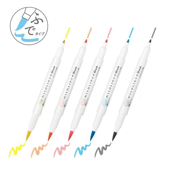 Zebra Mildliner Brush Pen 5 Colour Set - Soft