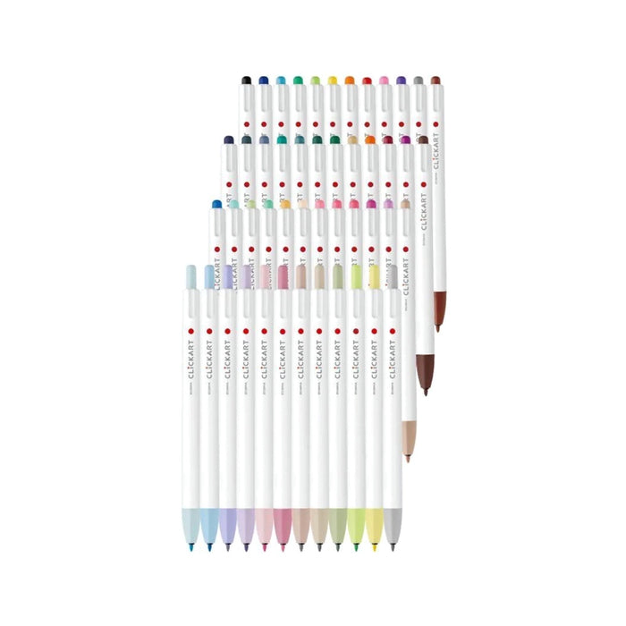Zebra Clickart Retractable Marker Pens 48 Pack - Includes NEW Pale Colours!