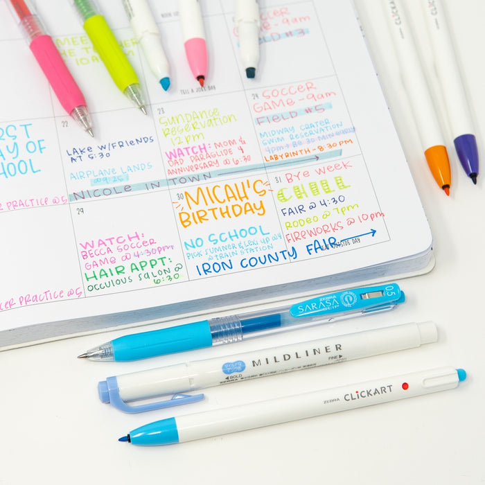 Zebra Clickart Retractable Marker Pens 12 Pack - Dark Colours