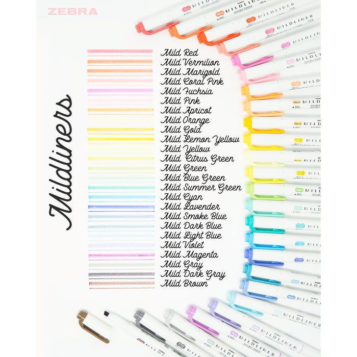 Zebra Mildliner Double-Sided Highlighter Singles - 25 Colours
