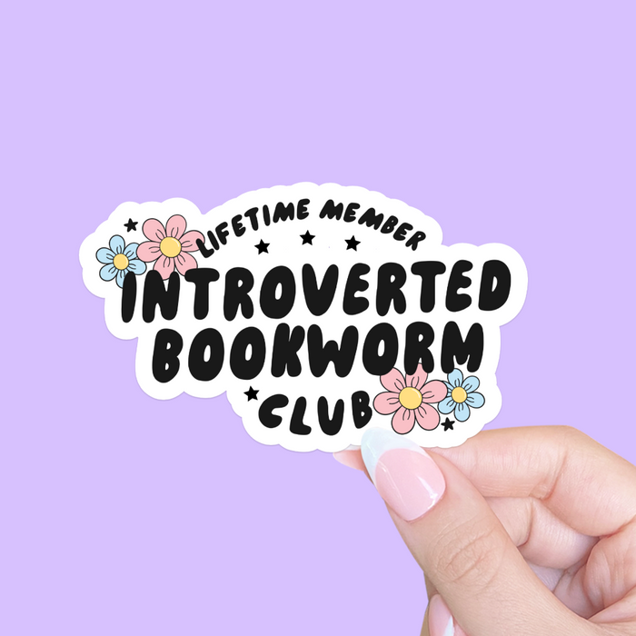 Introverted Bookworm Club Vinyl Sticker