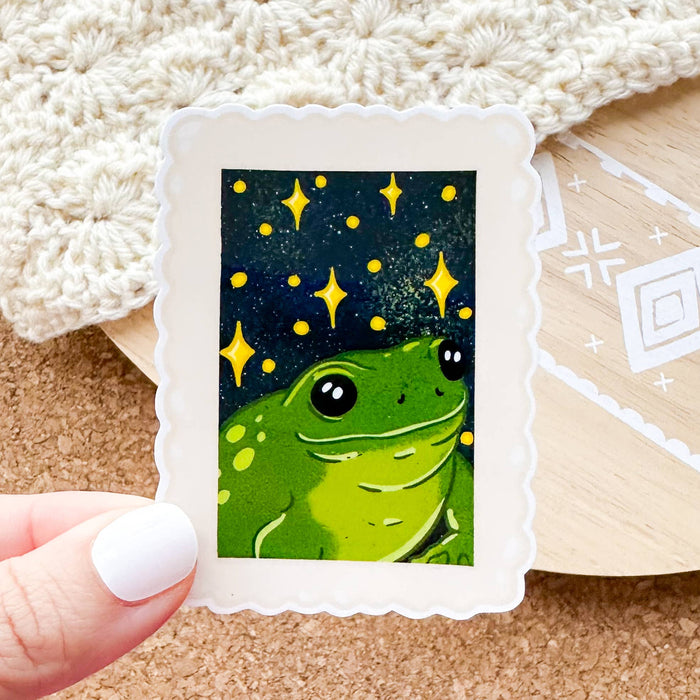 Frog Stamp Vinyl Sticker