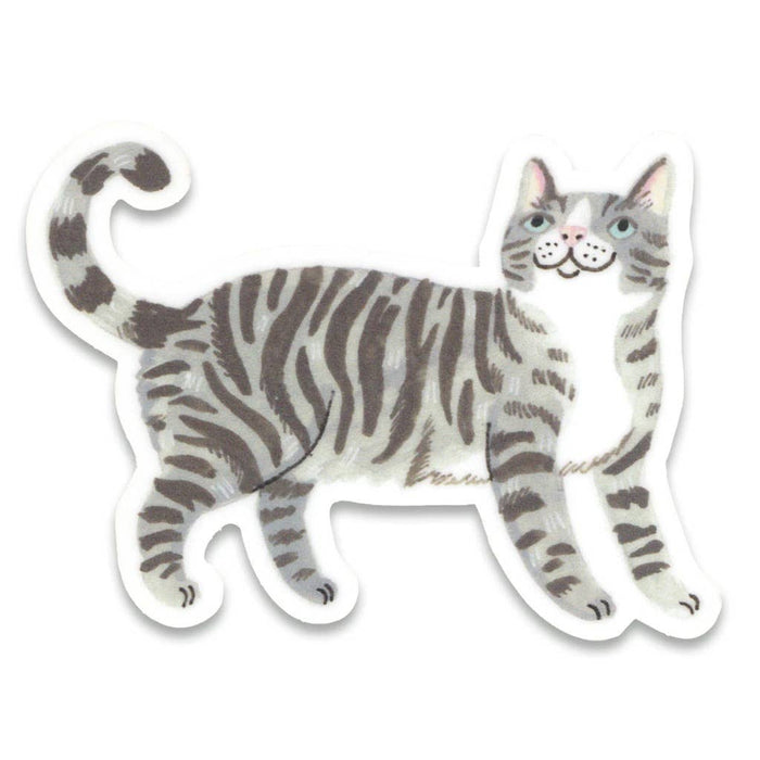 Gray Cat Vinyl Sticker