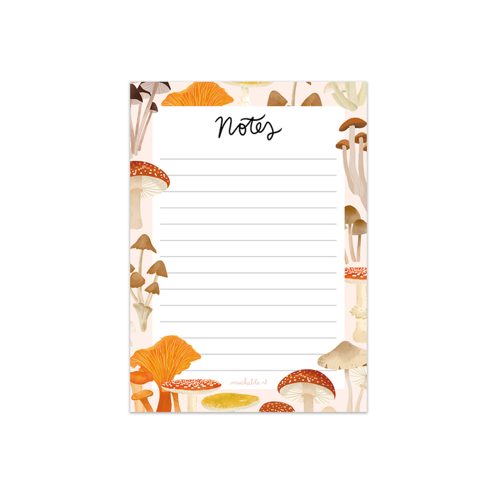 A6 Notepad - Notes - Autumn Mushrooms