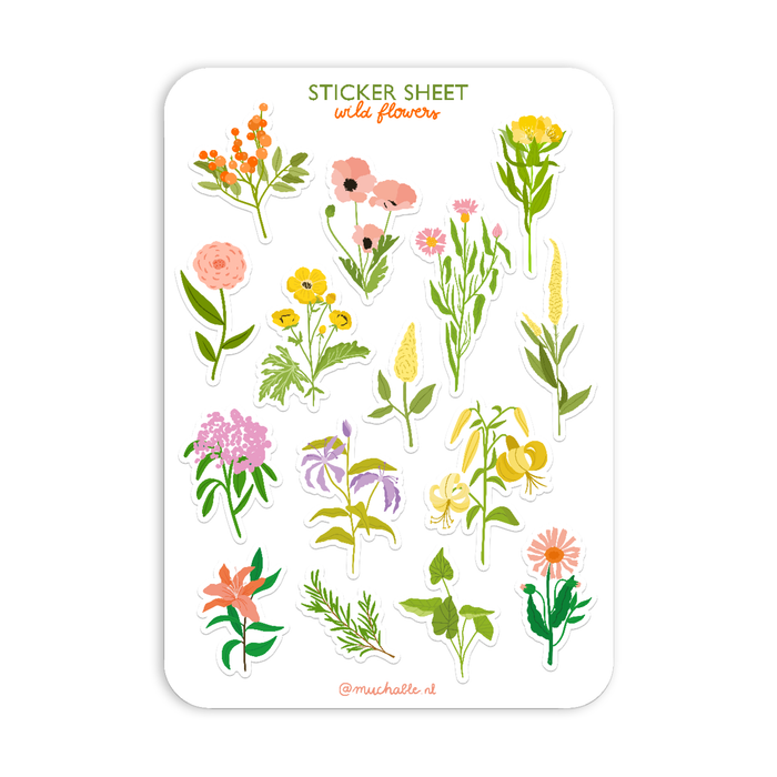 A5 Sticker Sheet - Wild Flowers