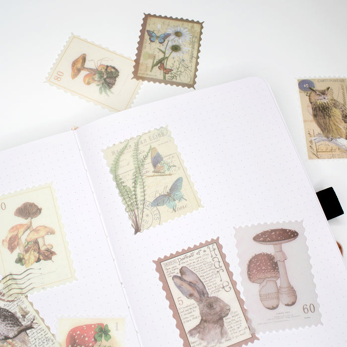 Washi Paper Journaling Stickers : Woodland Stamps