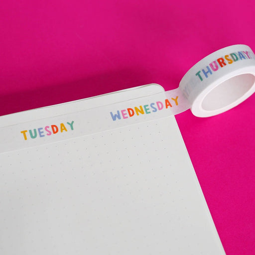 Colourful days of the week washi tape