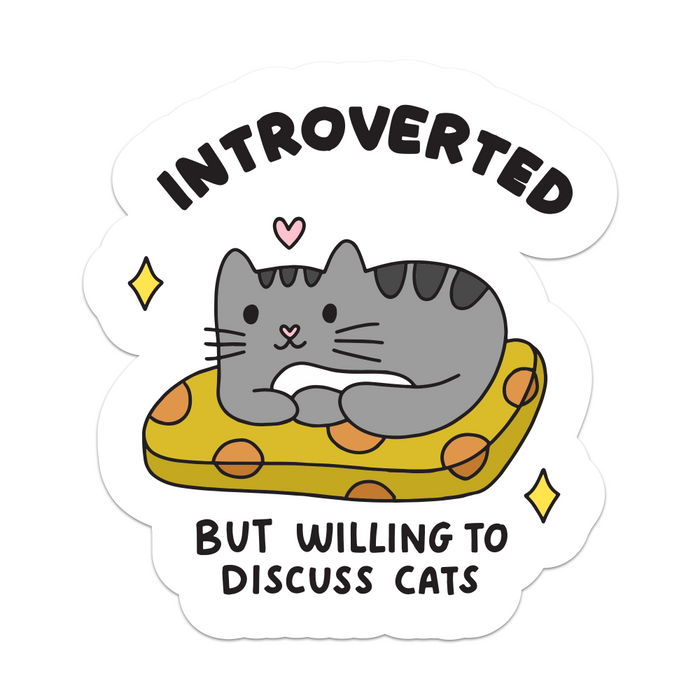 Introverted But Willing To Discuss Cats Vinyl Sticker