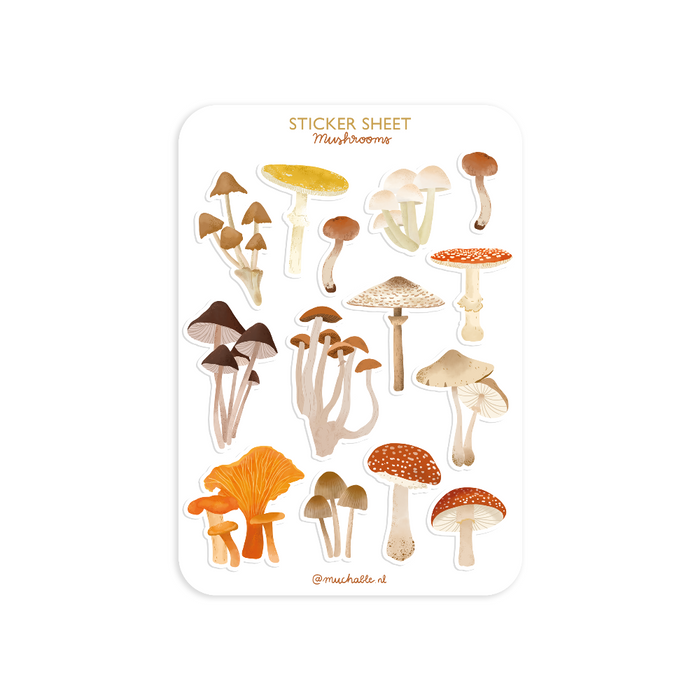 A6 Sticker Sheet - Autumn Mushrooms