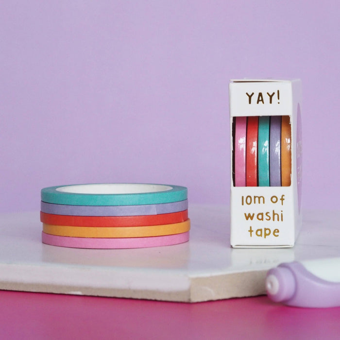 Mini Rainbow 3mm Thin Washi Tape Set