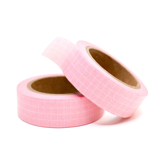 Light Pink Grid Washi Tape