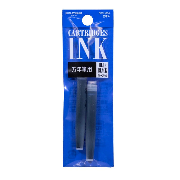 Platinum Fountain Pen Ink Cartridges - Blue Black 2pk