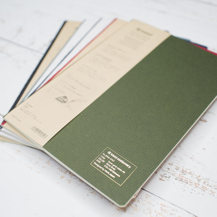 Klied Notes Kleid A5 2mm Grid Notes Notebook - Olive | WashiGang Australia